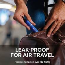 Atomizador de perfume HD clásico Travalo a prueba de fugas y aprobado por TSA para viajes aéreos, rociador de bomba de aire fácil de llenar, diseño ligero y elegante con volumen en ventana azul de 0.17oz