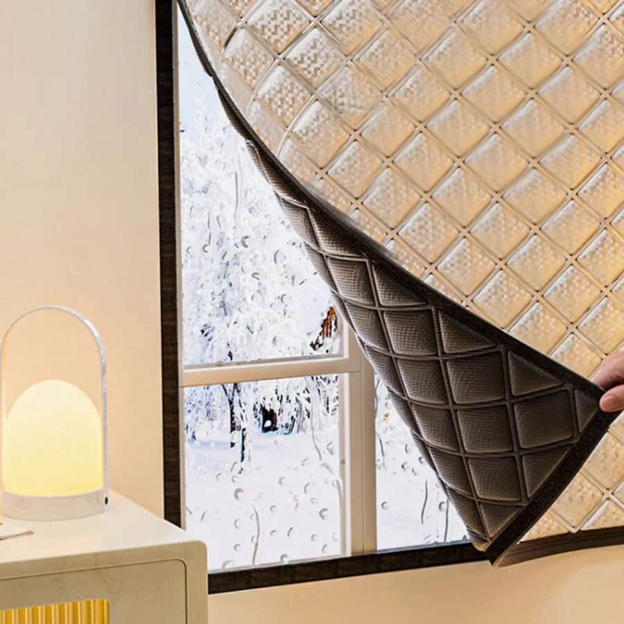 Winter Windproof Warm Curtains, Bedroom Cold-Proof Thermal Insulation Film, Sealed Windows,Blackout And Soundproof - 寬度 90 厘米 - 查看 1