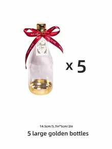 3PCS12PCS Gold Silver Transparent Champagne Bottle Candy Box, Christmas And Thanksgiving Candy Packaging, Creative Wedding Plastic Box, Acrylic Bottle Candy Container Chocolate Box, With Ribbon Thank-You Card, Suitable For Holiday, Birthday And Wedding Candy Packaging,School Supplies,Back To School - Candy Box - View 20