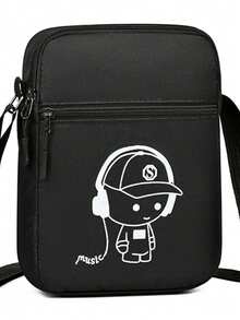 新款牛津布男士单肩背包 - 手机携带包，黑色，旅行斜挎包 - 彩色 - 查看 8