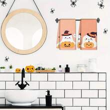 2 件套可爱万圣节毛巾 - 装饰性洗碗布，超强吸水超细纤维，可机洗，节日礼物和清洁用品装饰，适用于节日装饰、烹饪、烘焙、乔迁礼物和清洁，适合厨房、浴室、卫生间