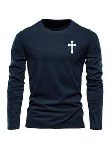 3pcs/Set Men's Casual Daily Letter Print Long Sleeve T-Shirts, Autumn , Fall Clothes - Multicolor - View 4