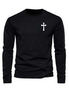 3pcs/Set Men's Casual Daily Letter Print Long Sleeve T-Shirts, Autumn , Fall Clothes - Multicolor - View 6