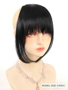 合成刘海自然额头假发棕黑色刘海夹式假发女连体真人卡通刘海隐形假发 - 彩色 - 查看 6