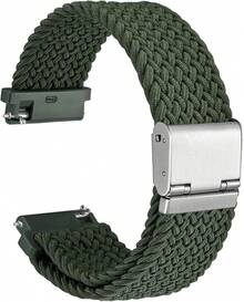 Smart Watch Strap - Khaki Green (Silver Buckle) - View 12