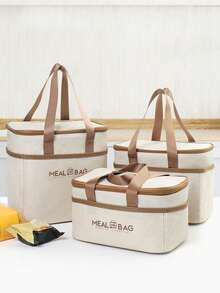 四层隔热午餐袋、保温袋、防水铝箔午餐手提袋，适用于工作、学校、野餐、户外活动、家居装饰、派对和圣诞节收纳 - 彩色 - 查看 12