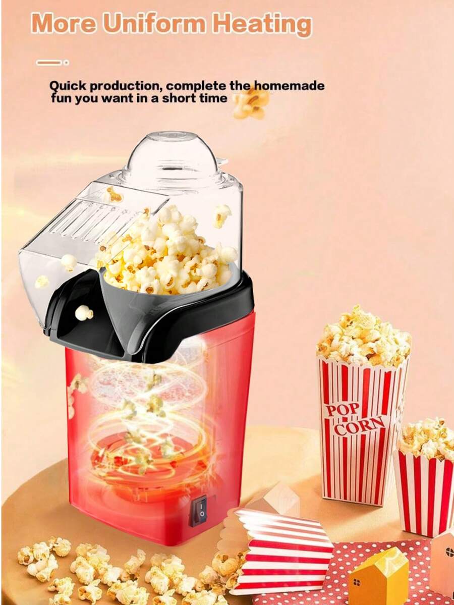 Hot Air Popcorn Popper, Healthy And Delicious Popcorn In Minutes, Fast And Easy-To-Use, Built-In Measuring Cup And Butter Warmer, Hot Air Popcorn Popper Maker With Measuring Cup To Portion Popping Corn Kernels - US A Type Plug(110-127V) - View 1