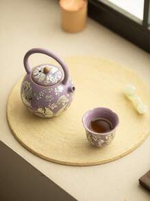 1pc/2pcs Butterfly Floral Ceramic Tea Cup, Household Ceramic Kung Fu Tea Set, Tea Cup For Tea Tasting, Gathering & Afternoon Tea, Small Capacity Water Cup, Gift Tea Cup