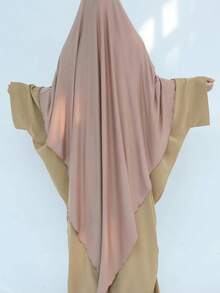 1 pieza Hiyab de jersey de unicolor oversize, conveniente para uso diario con abaya khimar, adecuado para todas las estaciones para vestir - Multicolor - Ver 10