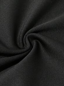 Girls' Casual Elastic Flare Pants, Black Geometric & Butterfly Print Straight Leg Knit Trousers, Children Fashion Elegant Pants - Black - View 8