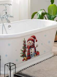 1 pieza Pegatinas decorativas de Papá Noel, árbol de Navidad, bolas de colores, muñeco de nieve, adecuadas para decorar la habitación, el hogar, la pared, el baño, el dormitorio, la sala de estar y la cocina, decoración del hogar, decoración de la habitación, decoración de invierno