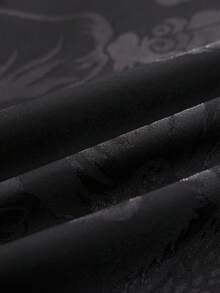 男士复古多臂灯笼裤，缎面柔软阔腿休闲运动裤，中国风抽绳腰太极功夫裤，度假沙滩瑜伽裤，春秋 - 黑色 - 查看 6