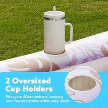 SLOOSH 充气日光浴泳池躺椅浮床，85 英寸 X 57 英寸超大成人泳池浮床，带枕头，四合一日光浴浴缸浮筏，日光浴床躺椅，适用于水上充气球坑，XL-金白色