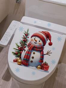 1 pieza Pegatinas decorativas de Papá Noel, árbol de Navidad, bolas de colores, muñeco de nieve, adecuadas para decorar la habitación, el hogar, la pared, el baño, el dormitorio, la sala de estar y la cocina, decoración del hogar, decoración de la habitación, decoración de invierno