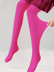 1 Pair Girls Velvet Soft Solid Color Leggings Leggings - Teen Ballet And Casual Wear Leggings, Stretchy And Comfortable, Teen Dance Wear |Smooth Appearance Bottom Pants |Spandex Fabric Pantyhose, Girls Bottom Pants - Multicolor - View 13