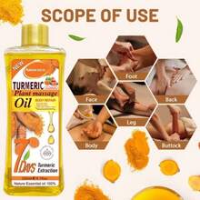 Turmeric Scrub Body Wash + Turmeric Massage Oil Set, Turmeric Body Massage Oil 200ml, With A Fragrant Turmeric Aroma, Suitable For Both Men And Women. - Màu vàng - Xem 3