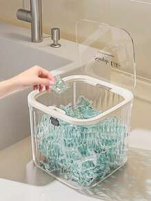 1/2 hộp đựng bột giặt, lọ đựng có nắp, hộp đựng dung tích lớn, bột giặt/nước giặt, hộp đựng viên giặt, hộp đựng đồ dùng vệ sinh, đồ gia dụng, thích hợp sử dụng trong phòng giặt, phòng tắm, nhà vệ sinh, phụ kiện phòng tắm. - Nhiều màu - Xem 8