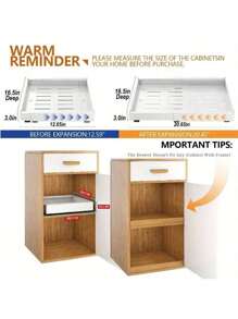 Pull-Out Cabinet Storage Rack, Expandable Sliding Utensil Storage Rack, Adjustable Metal Storage Cabinet Drawer Rack, No Drilling Required, Smooth And Quiet Sliding, Suitable For Kitchen And Bathroom Storage - Multicolor - View 11