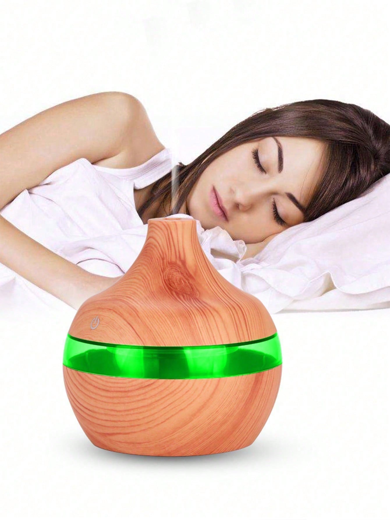 مرطب الهواء بتصميم الخشب مع إضاءة ليلية، يعمل بالط...