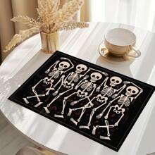 1/4/6件万圣节系列餐垫，主要属于万圣节，节日餐垫，适合派对厨房餐厅装饰，防滑耐热，万圣节快乐餐垫农舍室内厨房餐桌装饰家庭派对，适用于厨房餐桌，室内/室外可洗餐垫可擦拭桌垫。