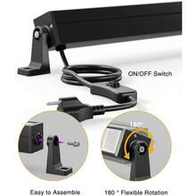 4 Pack 42W LED Black Lights Blacklight Bars With Plug And Switch Glow In The Dark Party Plies For Halloween Decorations Bedroom Body Paint Stage Lighting Poster Black - Black - View 4