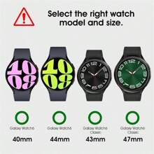 3 piezas de vidrio templado compatible con Samsung Galaxy Watch Ultra 8 7 6 FE Classic 5 Pro 4 de 40mm, 43mm, 44mm y 47mm, protector de pantalla con herramienta de alineación y kit de instalación fácil