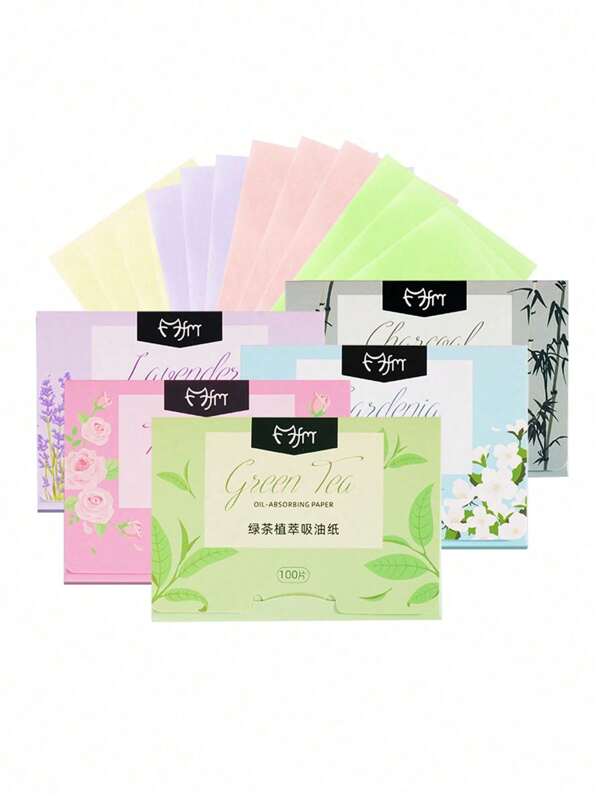 100 Pcs Facial Oil Absorbing Paper For Refreshing And Oil Removing In Summer Portable And Removable Plant Fragrance For Easy Oil Control And Makeup Tools For Men And Women