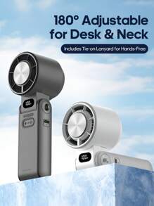 kinscoter 1 Peça Ventilador de Mão Pequeno Portátil e Recarregável de 3600mAh, Refrigerador de Ar para Camping e Viagens, 100 Velocidades do Vento Ajustáveis, Mini Ventilador Pessoal de Refrigeração Portátil