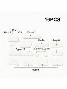 16PCS/Set Laptop Dust Stopper Laptop, USB Port And Headphone Jack Universal USB Dust Stopper Fit Universal Computer Interface Model Beautiful Appearance Color Matching Easy To Pull Out And Take - Compatible With MacBook, Smart Phone And Tablet - Professional Protection Cover