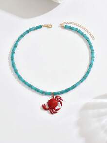 pieza de elegante collar de joyeríbohemia oceánica para mujer, para todas las estaciones, con estrellas de mar de plástico multicolor, conchas artificiales, caracolas, peces pequeños, ca - Multicolor 6 - Ver 3