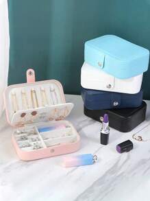 1 件便携式珠宝盒，简约珠宝收纳盒，旅行珠宝收纳盒，适用于耳环、戒指、项链、手镯、小巧化妆包，圣诞节、复活节、伴娘、女性夏季旅行的完美礼物收纳盒旅行必需品返校宿舍收纳秋季装饰