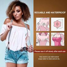 QY MUQU Cakes Nipple Covers Breast No Show Pasties Reusable Women Sticky Seamless Silicone Breast Covers 4 Pairs Petals 8380 - 拿鐵(4花+4圓) - 查看 4