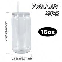 AGH Plastic Cup 16oz Clear Mason Can With Clear Lids For Summer Cold Drinks UVDTF 50 Pack - Clear With Clear Lids,50pack - View 2