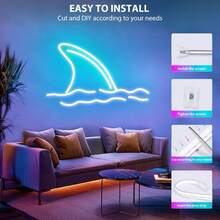 1pc 1M-5M RGB Neon Light, Flexible Changeable Color Cuttable Multifunctional RGB LED Neon Strip Light With Remote Control, App Control - USB Powered, Multi-Color Gaming & Bedroom Decor Lighting, Computer Accessory - Multicolor - View 7