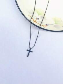1pc Fashionable Minimalist Bestselling Gold Cross Pendant Necklace For Women, Suitable For Daily Wear, Festivals, Parties