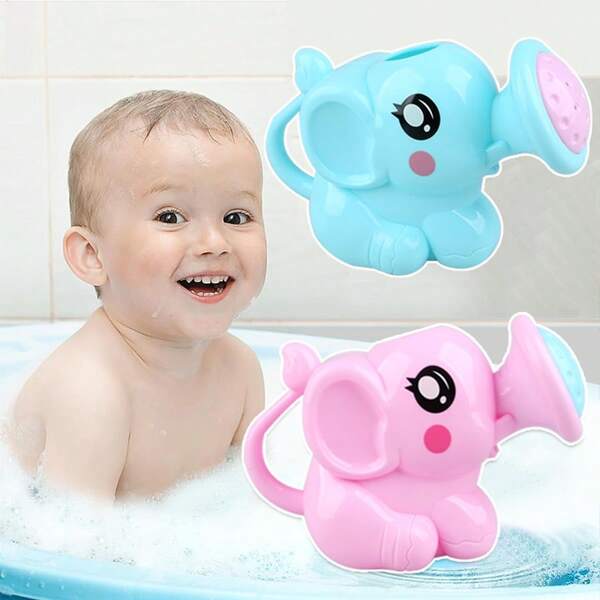 1pc Baby Bath Flower Sprinkler Toy, Elephant Shaped Animal Water Pump Shower Toy For Toddler Kid Bath Water Play