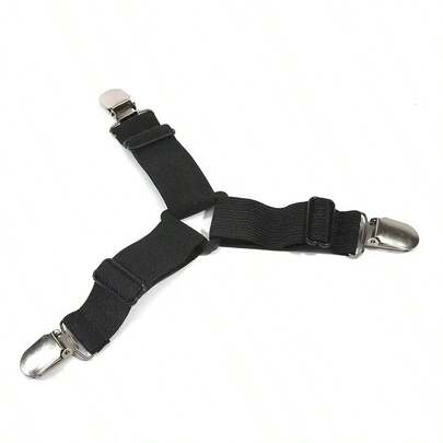 2/4 件可调节三角形弹性床单紧固件，适用于床单、床垫罩、沙发垫，家用