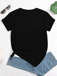 Camiseta mujer estilo vintage New York, ropa casual para diario y salidas nocturnas - Negro - Ver 2