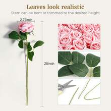 100Pcs Artificial Roses In Bulk, Real Touch Velvet Coral Pink Roses Realistic Roses For Wedding Centerpieces Flower Arrangement Home Decor (100, Coral Pink)