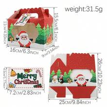 Sacs cadeaux de Noël avec fenêtres et étiquettes, pack de 12 sacs cadeaux en papier de Noël avec 4 designs assortis pour la fête de Noël et les vacances