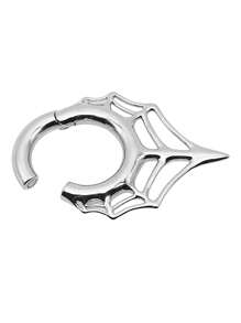 1Pc Large Gauge Spider Web Shaped Magnetic Copper Ear Lobe Piercing Septum Piercing Nose Ring Punk Cobweb Hoop Earring 4G 5x18mm Body Jewelry