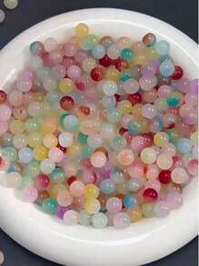 100 pièces de perles rondes en verre imitant le jade de 8 mm. Perles artisanales pour la réalisation de bracelets, colliers et accessoires de bijouterie