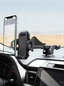 Universal Telescopic Car Phone Holder – Adjustable For Dashboard & Windshield, 360° Rotation, Retractable Arm, Supports Suction Cup & Air Vent Mounting, Fits All Smartphones & Vehicles, Ideal For GPS Navigation & In-Car Use - Black - View 13