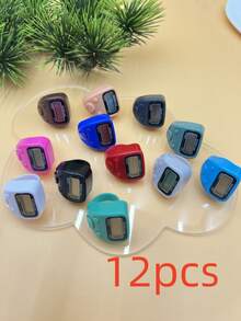 1 pieza Contador de anillo multifunción, Contador LED, Contador de dedos mini colorido, Contador electrónico preciso, Adecuado para recitación de festivales, Conteo de oraciones diarias de festivales, Aplicable para creyentes islámicos y practicantes religiosos de todas las edades - Multicolor - Ver 11