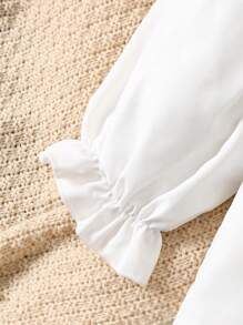 3pcs Girls Outfit (White Long Sleeve Shirt + Vest + Skirt), Bow Decor, Preppy Style, Versatile For Spring, Autumn, Winter, Back To School Season