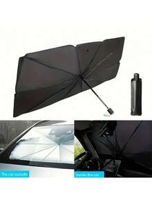 汽车遮阳帘，防紫外线隔热挡风玻璃遮阳板，停车遮阳帘 - 黑色-遮陽傘 - 查看 10