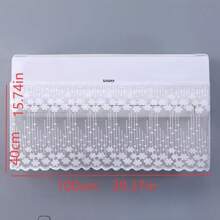 1pc 2025 Best Selling New Lace White Air Conditioner Wind Shield, No Installation Wall-Mounted, Universal Hanging AC Cover, Dust Cover, Wind Curtain, Suitable For Bedroom, Living Room, Study, Elder And Kids Room