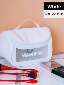 1 件装超吸睛翻盖大容量防水洗漱包便携化妆包收纳袋，大容量便携式化妆品收纳袋，女士礼物，圣诞礼物，女士送礼佳品 - 黑色 - 查看 13