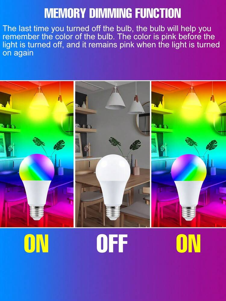 25W RGB LED 灯泡带遥控器，彩色室内 220V/110V 多色变色可调光嵌入式吊灯灯泡 5W RGBW 冷白/RGBWW 暖白 10W 智能电竞室卧室床头圣诞节万圣节节日礼物夜间装饰照明 15W 动态 4 种模式 15 种颜色派对酒吧聚光灯 20W 可调亮度客厅背光壁灯氛围灯 - RGB Bulb-with 24key Remote(E27/E26) - 查看 6