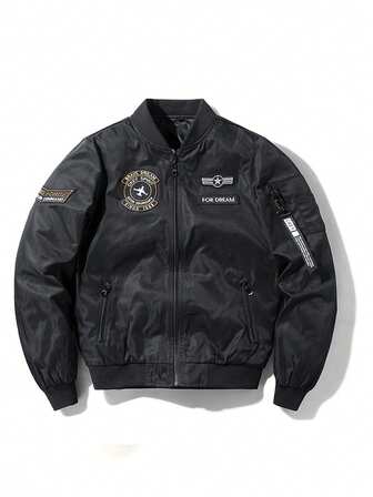 男士双面防风防水飞行飞行员夹克，适合户外、旅行、徒步旅行、礼物